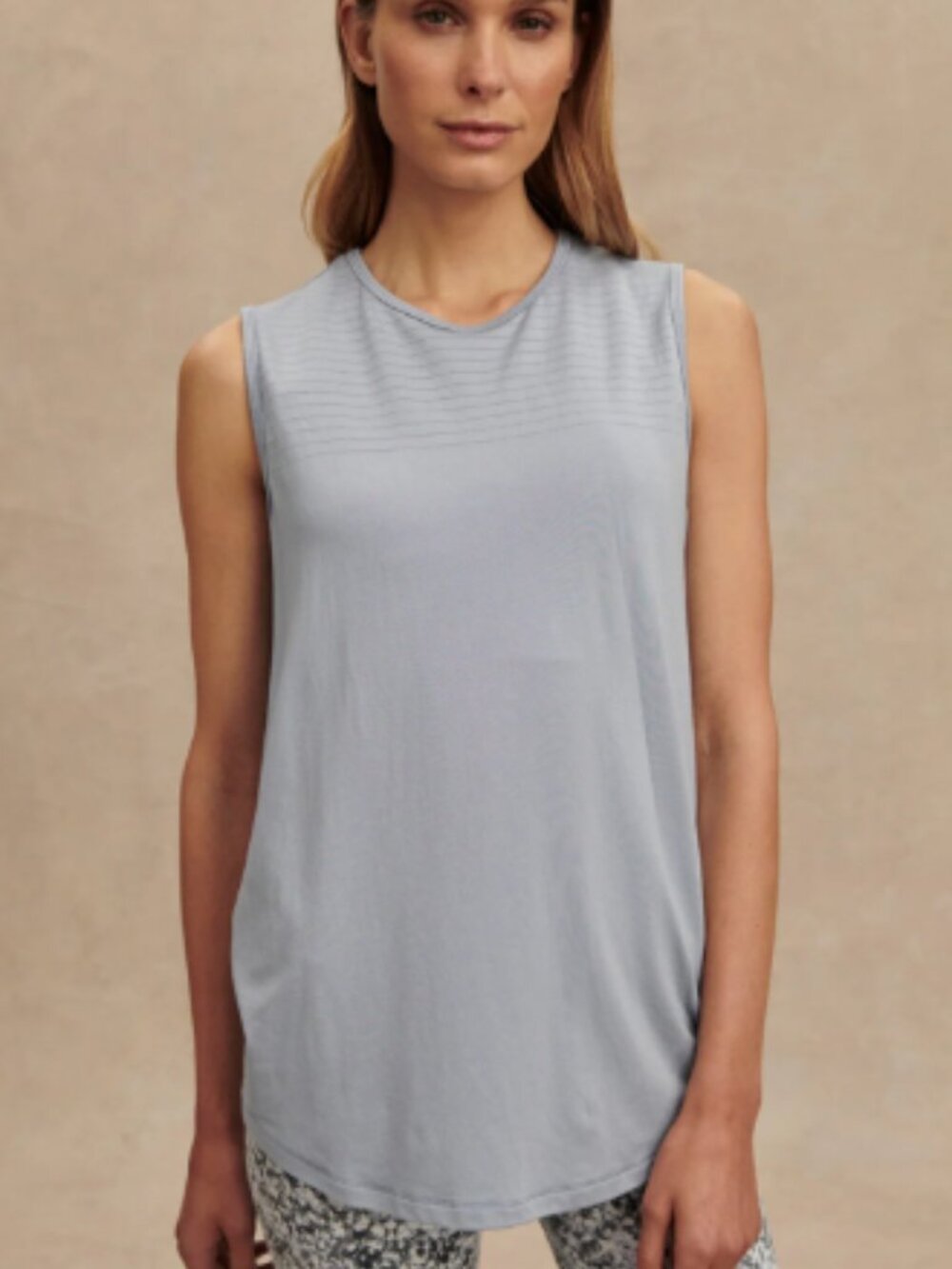 Varley | Nolan Seamless Longline Tank {Blue Blizzard} - S/M